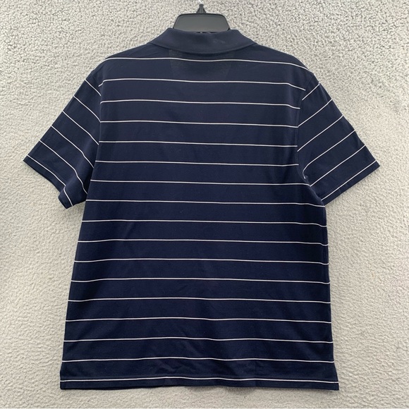 Vince Men’s L Classic Polo Shirt Black White Short Sleeve Stripe Cotton Collared - Picture 10 of 12